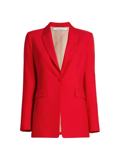 Another Tomorrow Core Single-breasted Merino Wool Jacket In Fire Red