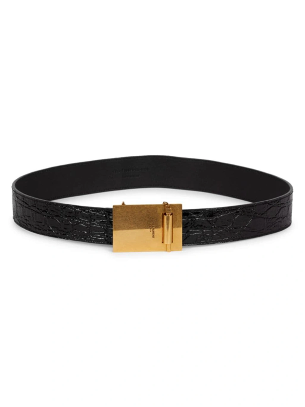 Saint Laurent Chaine Et Baton Croc-embossed Leather Buckle