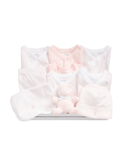 Polo Ralph Lauren Baby Boys Or Girls Organic Cotton Gift Set, 11 Piece In Delicate Pink