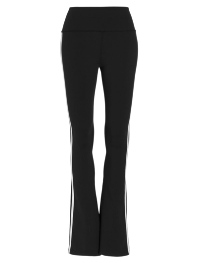 Splits59 Raquel Double-stripe Flare Yoga Pants In Black/white