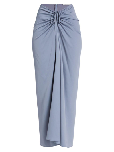 Christopher Esber Ruched Self-tie Maxi Skirt In Blue