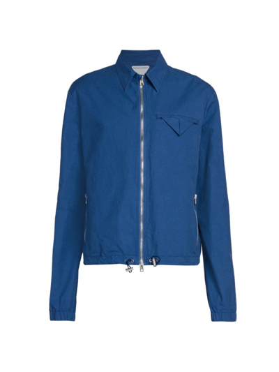 Bottega Veneta Blouson Zipper-front Jacket In Blue