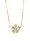 SYNA WOMEN'S JARDIN 18K YELLOW GOLD & 0.25 DIAMOND FLOWER NECKLACE