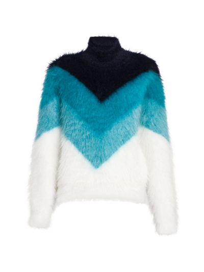 Bottega Veneta Men's Degrade Mohair Turtleneck Sweater In Blue
