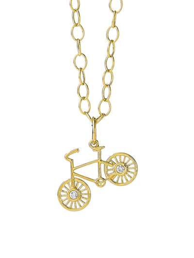 Syna Women's 18k Yellow Gold & 0.2 Tcw Diamond Bicycle Charm Pendant Necklace