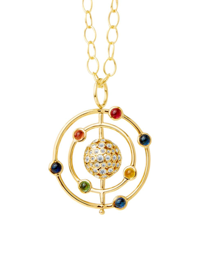 Syna Women's Cosmic 18k Yellow Gold, Sapphire & 1.2 Tcw Diamond Pendant Necklace