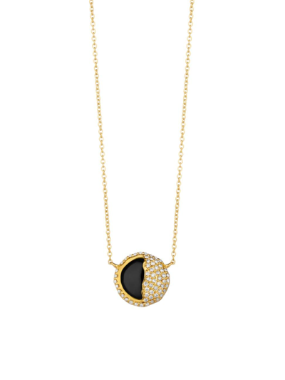 Syna Women's Cosmic 18k Yellow Gold, Black Onyx & 0.3 Tcw Diamond Eclipse Pendant Necklace