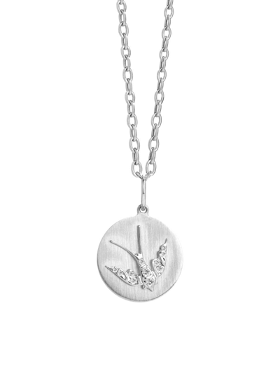 Syna Jardin Swallow Charm Pendant In Sterling Silver