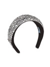 Prada Crystal-embellished Silk Headband In Black