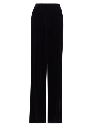 Ulla Johnson Veronica Wide-leg Velvet Pants In Noir