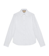 Gucci Horsebit Jacquard Cotton Shirt In White