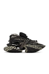 Balmain Unicorn Monogram Low-top Trainers In Neoprene And Leather In Ivoire & Noir