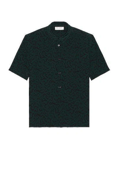 Saint Laurent Button Down Shirt In Vert Noir