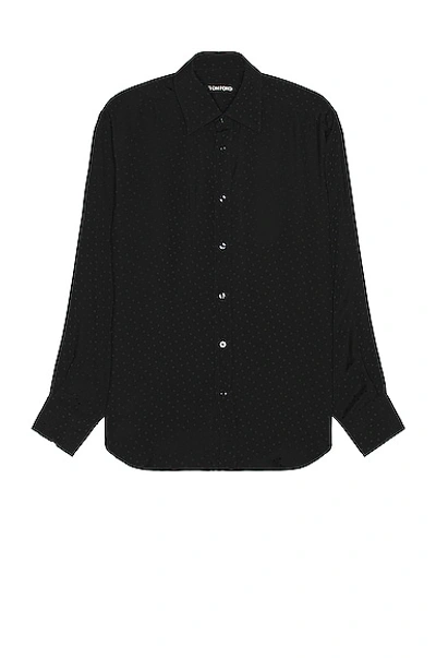 Tom Ford Long Sleeve Dress Shirt In Black