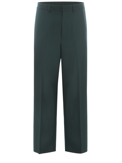 Department Five Setter Wool Blend Trousers In Verde Scuro