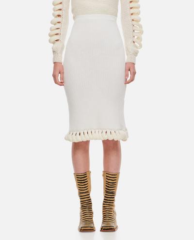 Liya Knitted Midi Skirt In White