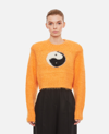 Rotate Birger Christensen Ying Yang Mohair-blend Sweater In Orange