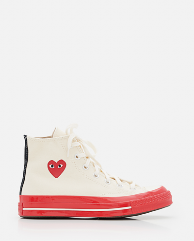 Comme Des Garçons Play Off-white & Red Converse Edition Play Chuck 70 High-top Sneakers