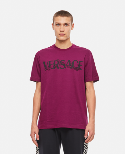Versace Men's  Purple Cotton T Shirt