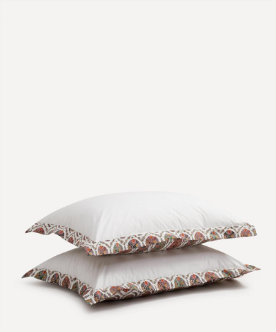 Cabana X Liberty Amelia Paisley Standard Pillowcases Set Of Two In White