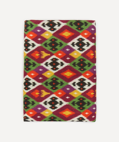 Cabana Diamond Ikat Square 250x250cm Linen Tablecloth In Multicoloured