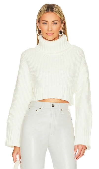 Lovers & Friends Feya Cropped Pullover In Ivory