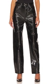 Agolde 90s Pinch Straight-leg High-rise Recycled-leather-blend Jeans In Black Patent