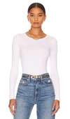 Yummie Aaliyah Ribbed Bodysuit In White
