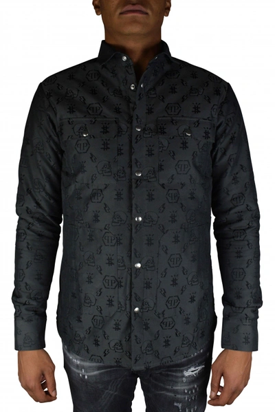 Philipp Plein Ls Monogram Shirt In Black