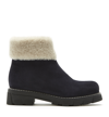 La Canadienne Abba X You Shearling Lined Bootie In Cobalt Blue Suede