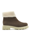 La Canadienne Abba X You Shearling Lined Bootie In Stone Suede