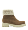 La Canadienne Abba X You Shearling Lined Bootie In Walnut Suede