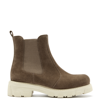 La Canadienne Adelyn Shearling Lined Suede Bootie In Stone Suede