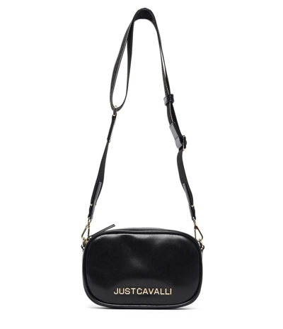 Just Cavalli Logo Plaque Shoulder Bag In Black