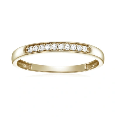 Vir Jewels 1/10 Cttw Diamond Wedding Band 10k Gold 10 Stones Prong Set In Yellow