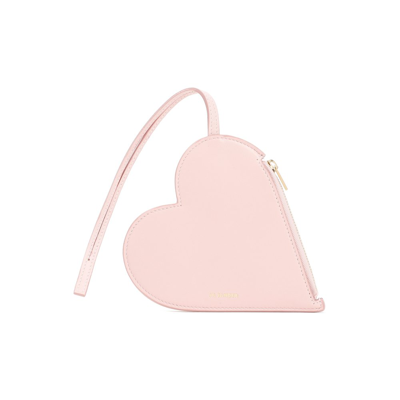 Jil Sander Heart Shape Zipped Clutch Bag In Rosa