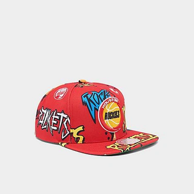 Mitchell And Ness Mitchell & Ness Houston Rockets Nba Sticker Pack Hardwood Classics Snapback Hat In Red