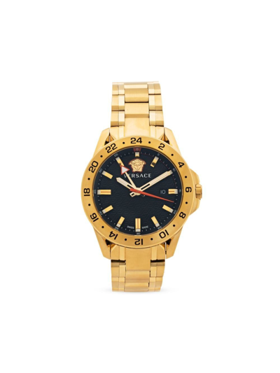 Versace Sport Tech Gmt 45毫米腕表 In Yellow Gold