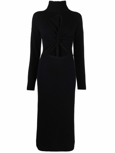 Giambattista Valli Twist-detail Cut-out Dress In Black
