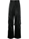 MSGM CRINKLED-FINISH CARGO TROUSERS