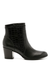 STUDIO CHOFAKIAN CROCODILE-EFFECT LEATHER BOOTS