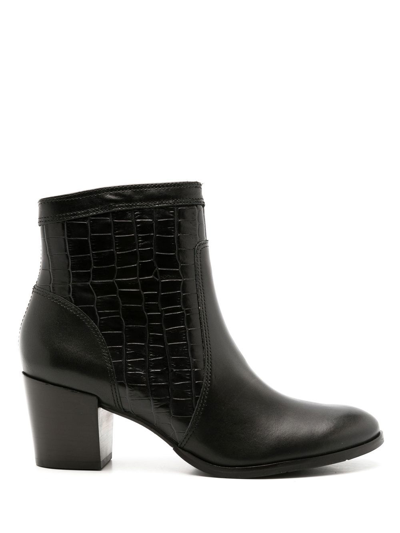 Studio Chofakian Crocodile-effect Leather Boots In Black