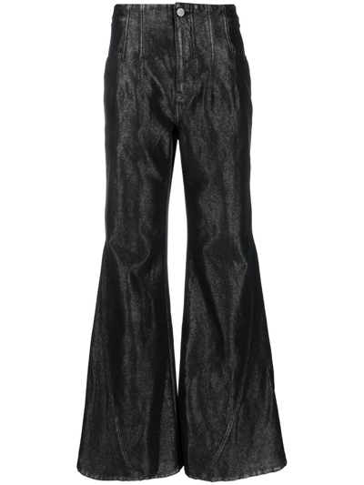 Alberta Ferretti Lurex Wide-leg Jeans In Fantasia Nero