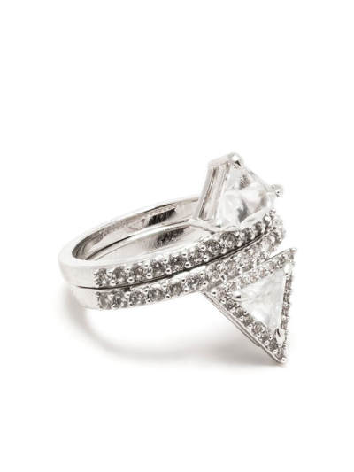 Swarovski Ortyx Triangle-cut Ring In Silver