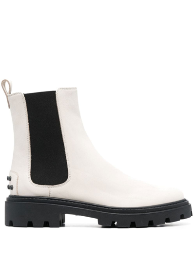 Tod's Rubber-stud Chelsea Boots In White