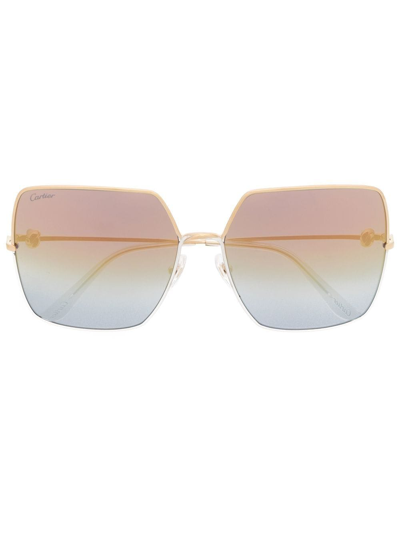 Cartier Oversized-frame Gradient Sunglasses In Gold
