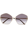 CARTIER PANTHER-HEAD TINTED SUNGLASSES