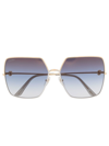Cartier Oversized-frame Gradient Sunglasses In Gold