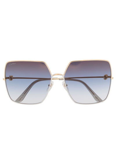 Cartier Oversized-frame Gradient Sunglasses In Gold