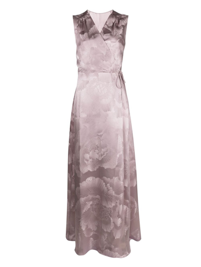 Carine Gilson Floral-jacquard Silk Nightdress In Pink